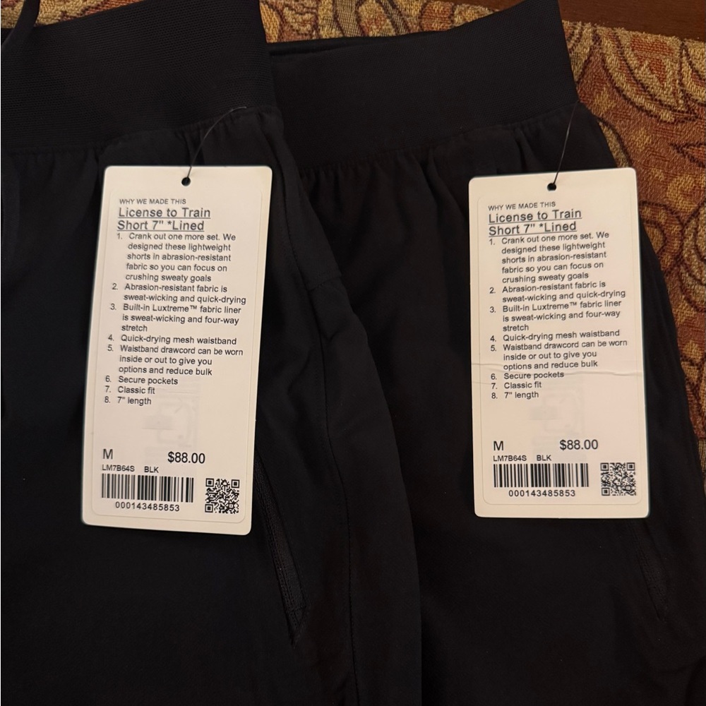 Lululemon License to Train Lined Shorts, Men’s, 7” Inseam, Black, Size Medium - Picture 4 of 5